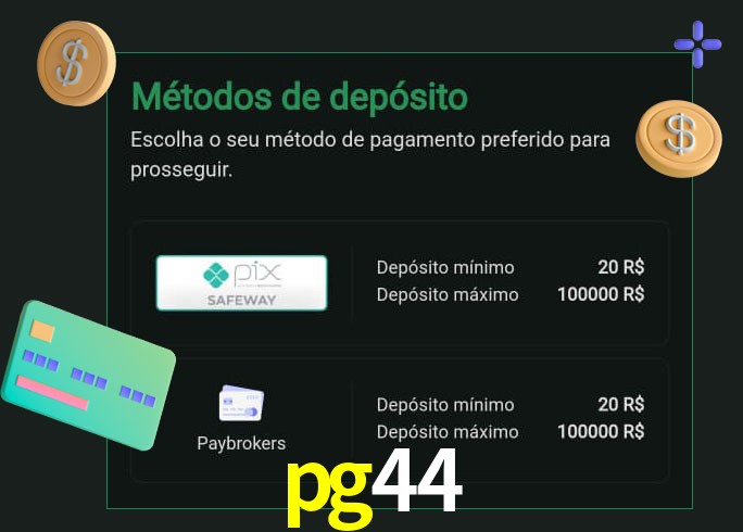 O cassino pg44 oferece uma grande variedade de métodos de pagamento